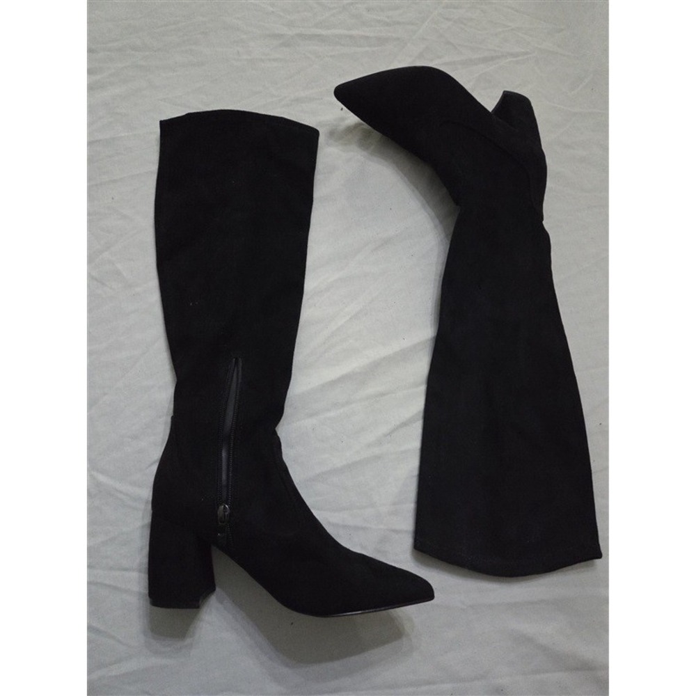 NWOT Marc Fisher 6 Cathi Pointed Toe Knee High Suede Black Boot 132190
